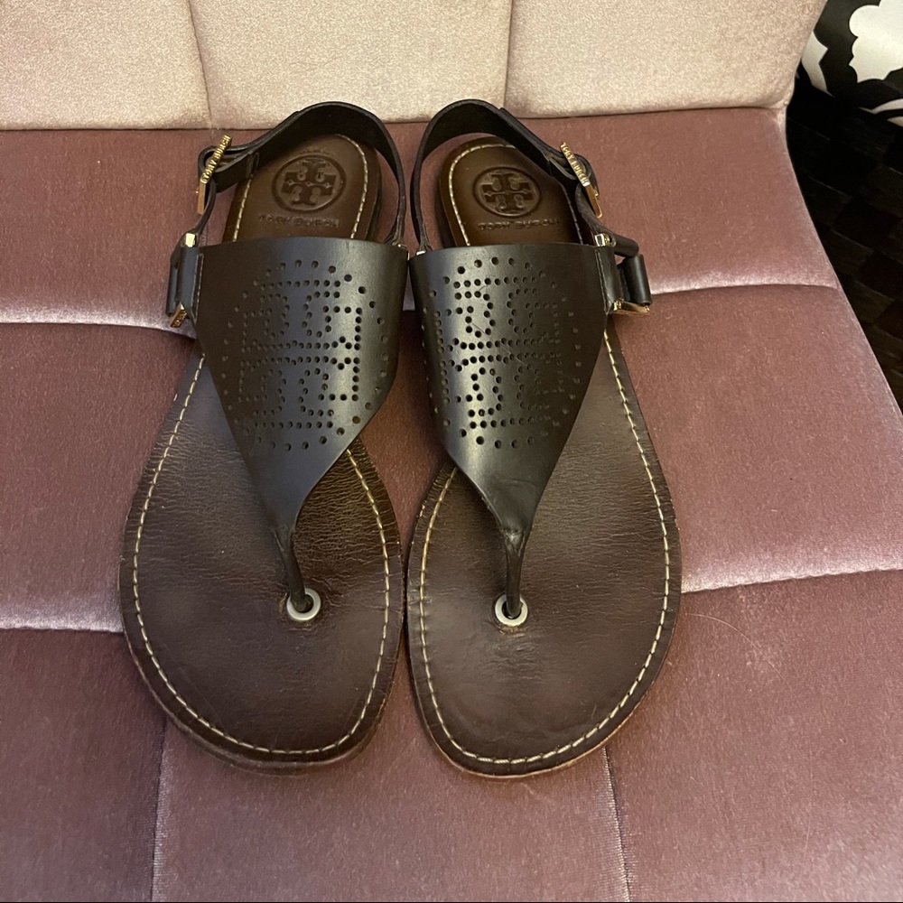 Tory Burch black sandals size 8.